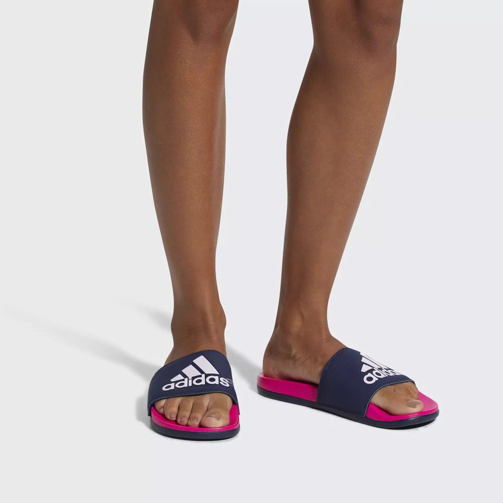 Adidas Adilette Cloudfoam Plus Logo Chanclas Rosas Para Mujer (MX-92879)
